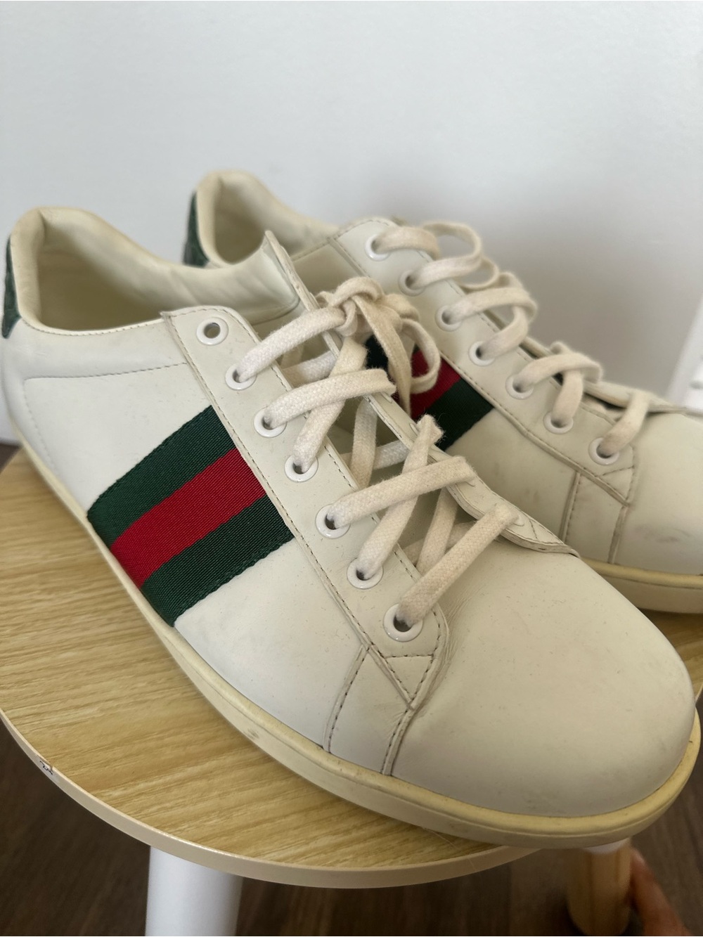 Gucci White Leather Ace Sneaker